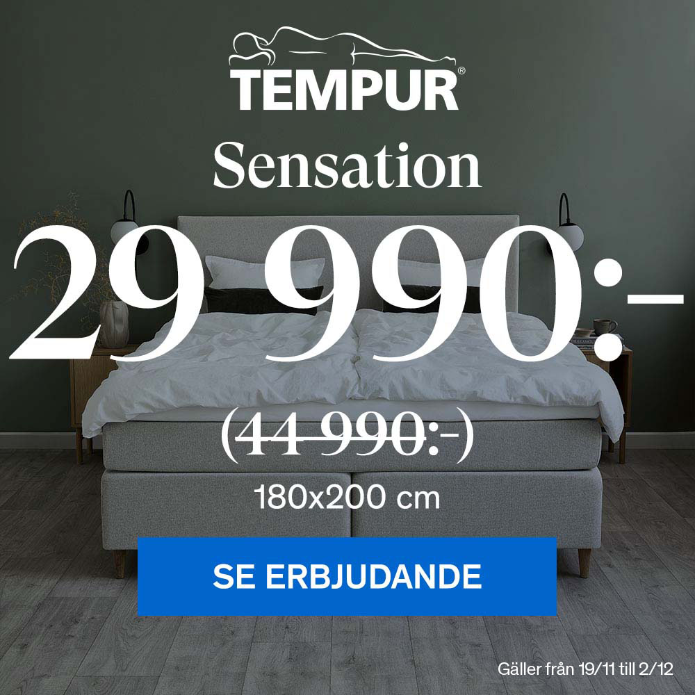 Tempur Sensation 29 990:- Black Weeks